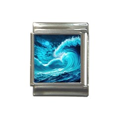 Waves Ocean Sea Tsunami Nautical 3 Italian Charm (13mm) by Jancukart