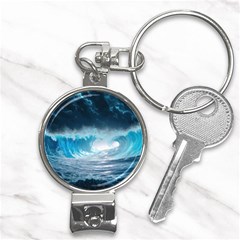 Thunderstorm Storm Tsunami Waves Ocean Sea Nail Clippers Key Chain