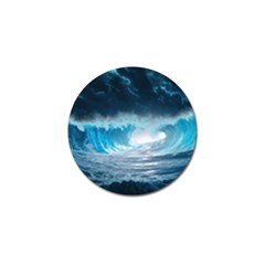 Thunderstorm Storm Tsunami Waves Ocean Sea Golf Ball Marker (4 Pack)