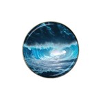 Thunderstorm Storm Tsunami Waves Ocean Sea Hat Clip Ball Marker (4 pack) Front