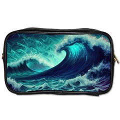 Waves Ocean Sea Tsunami Nautical Toiletries Bag (one Side) by Jancukart