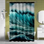 Tsunami Waves Ocean Sea Nautical Nature Water Blue Black Shower Curtain 48  x 72  (Small)  Curtain(48  X 72 ) - 42.18 x64.8  Curtain(48  X 72 )