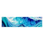 Tsunami Waves Ocean Sea Nautical Nature Abstract Blue Water Banner and Sign 4  x 1  Front