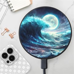 Tsunami Waves Ocean Sea Nautical Nature Water 4 Wireless Fast Charger(black) by Jancukart