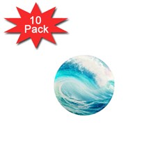 Tsunami Waves Ocean Sea Nautical Nature Water 8 1  Mini Magnet (10 Pack) 