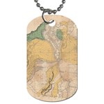 Vintage World Map Physical Geography Dog Tag (One Side) Front