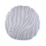 Grey Zebra Vibes Animal Print  Standard 15  Premium Flano Round Cushions Front