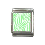 Green Zebra Vibes Animal Print  Italian Charm (13mm) Front