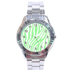 Green Zebra Vibes Animal Print  Stainless Steel Analogue Watch by ConteMonfrey