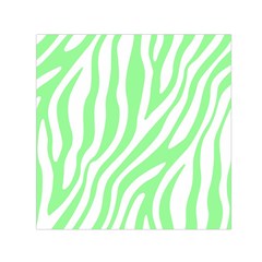 Green Zebra Vibes Animal Print  Square Satin Scarf (30  X 30 ) by ConteMonfrey