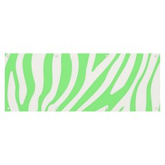 Green Zebra Vibes Animal Print  Banner And Sign 8  X 3  by ConteMonfrey