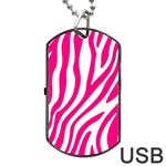 Pink Fucsia Zebra Vibes Animal Print Dog Tag USB Flash (One Side) Front