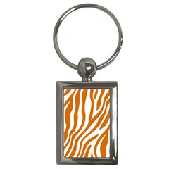 Orange Zebra Vibes Animal Print   Key Chain (rectangle) by ConteMonfrey