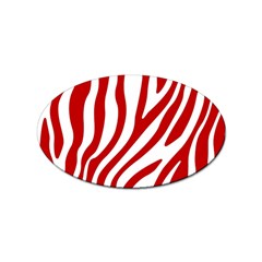 Red Zebra Vibes Animal Print  Sticker Oval (100 Pack) by ConteMonfrey