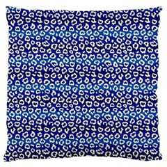 Animal Print - Blue - Leopard Jaguar Dots Small  Large Premium Plush Fleece Cushion Case (one Side)