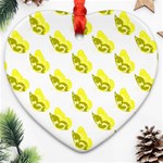 Yellow Butterflies On Their Own Way Heart Ornament (Two Sides) Front