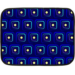 Blue Neon Squares - Modern Abstract Two Sides Fleece Blanket (mini) by ConteMonfrey