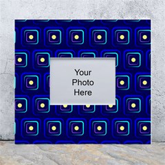 Blue Neon Squares - Modern Abstract White Wall Photo Frame 5  X 7  by ConteMonfrey