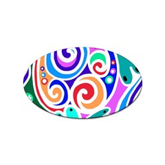 Crazy Pop Art - Doodle Circles   Sticker Oval (100 Pack)