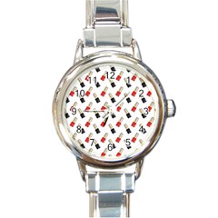 Nails Manicured Round Italian Charm Watch by SychEva