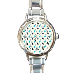 Nails Round Italian Charm Watch by SychEva