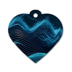 Technology Computer Background Dog Tag Heart (two Sides) by Simbadda