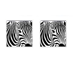 Animal Cute Pattern Art Zebra Cufflinks (square)