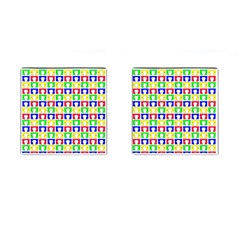 Colorful Curtains Seamless Pattern Cufflinks (square)