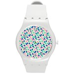 Pop Triangles Round Plastic Sport Watch (M) Front