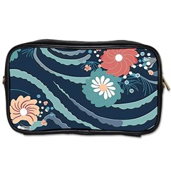 Waves Flowers Pattern Water Floral Minimalist Toiletries Bag (one Side) by Wegoenart