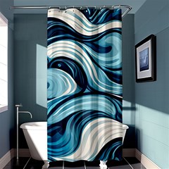 Pattern Ocean Waves Arctic Ocean Blue Nature Sea Shower Curtain 36  X 72  (stall)  by Wegoenart