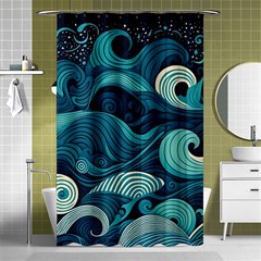 Waves Ocean Sea Abstract Whimsical Abstract Art Shower Curtain 48  X 72  (small)  by Wegoenart