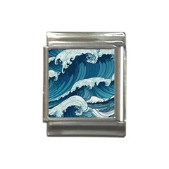 Waves Ocean Sea Pattern Water Tsunami Rough Seas Italian Charm (13mm) by Wegoenart