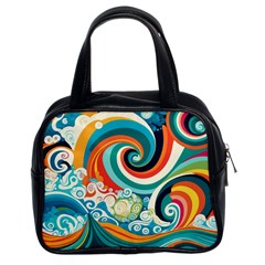 Waves Ocean Sea Abstract Whimsical Abstract Art 2 Classic Handbag (two Sides) by Wegoenart