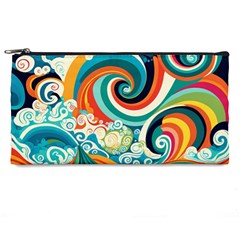 Waves Ocean Sea Abstract Whimsical Abstract Art 2 Pencil Case by Wegoenart