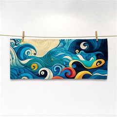 Waves Ocean Sea Abstract Whimsical Abstract Art 5 Hand Towel by Wegoenart