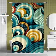 Waves Ocean Sea Abstract Whimsical Abstract Art 6 Shower Curtain 48  X 72  (small)  by Wegoenart