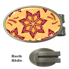 Flower Mandala Template Sketch Drawing Art Money Clips (oval)  by Uceng