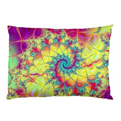 Fractal Spiral Abstract Background Vortex Yellow Pillow Case by Uceng