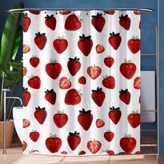 Strawberry Watercolor Shower Curtain 60  X 72  (medium)  by SychEva