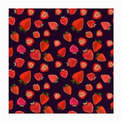 Strawberry On Black Medium Glasses Cloth by SychEva