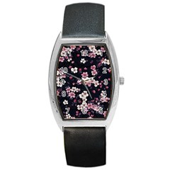 Sakura Flower Flowers Floral Flora Nature Barrel Style Metal Watch