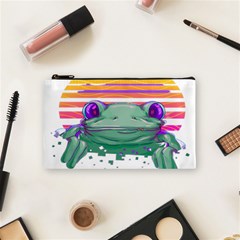 Frog Animal Sun Amphibian Figure Digital Art Cosmetic Bag (small) by Wegoenart