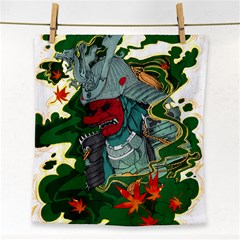 Armor Japan Maple Leaves Samurai Mask Cut Face Towel by Wegoenart