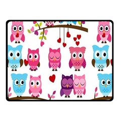 Owl Pattern Two Sides Fleece Blanket (small) by Salman4z