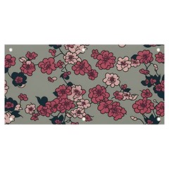 Traditional Cherry Blossom On A Gray Background Banner And Sign 6  X 3  by Kiyoshi88