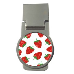 Seamless Pattern Fresh Strawberry Money Clips (round) 