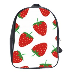 Seamless Pattern Fresh Strawberry School Bag (large) by Salman4z