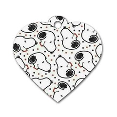 Dog Pattern Dog Tag Heart (two Sides) by Salman4z