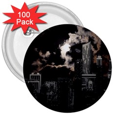 City Night Moon Skyline Skyscraper 3  Buttons (100 Pack)  by Salman4z